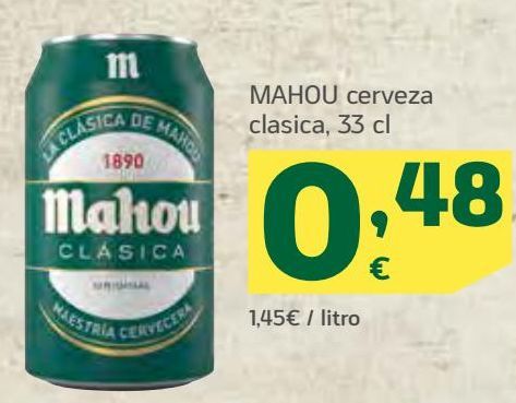 Oferta de MAHOU cerveza clásica  por 0,48€