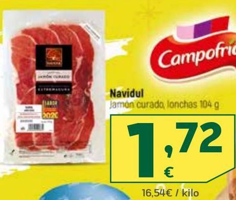 Oferta de Navidul jamón curado  por 1,72€