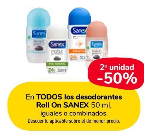 Oferta de En TODOS los desodorantes Roll On SANEX por 