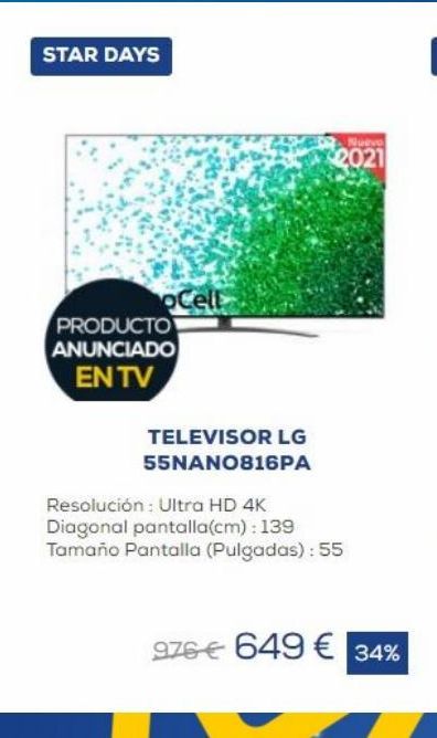 Oferta de Televisor LG  por 649€