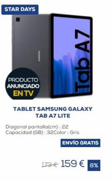 Oferta de Samsung Galaxy Tab  por 159€