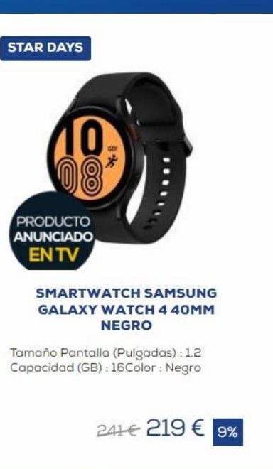 Oferta de Samsung Galaxy Watch  por 219€