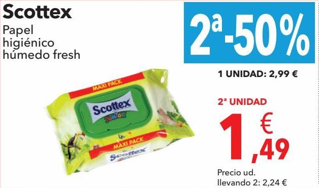 Oferta de Papel higiénico Scottex por 2,99€