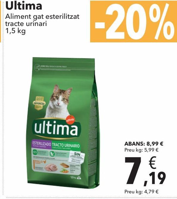 Oferta de Comida para gatos Última por 7,19€