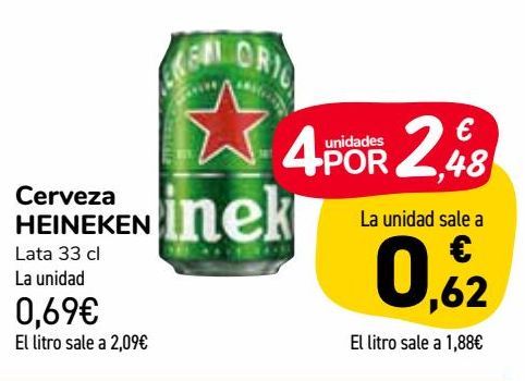 Oferta de Cerveza HEINEKEN  por 0,69€