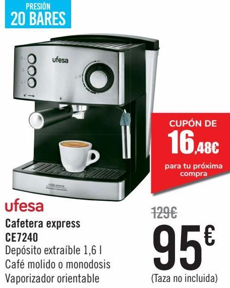 Oferta de Ufesa Cafetera express CE7240 por 95€