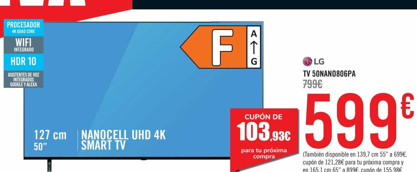 Oferta de LG TV 50NANO806PA por 599€