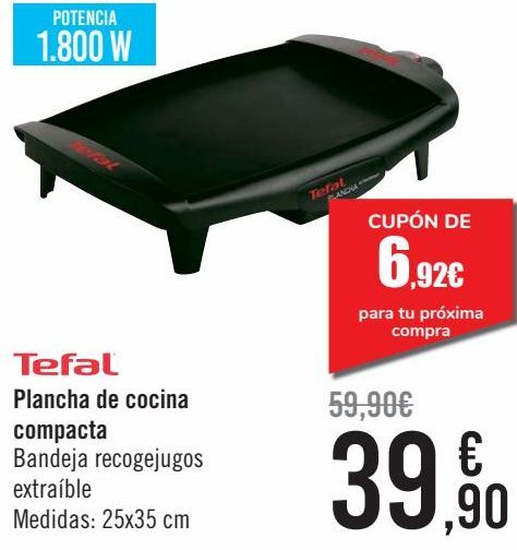 Oferta de Tefal Plancha de cocina compacta  por 39,9€
