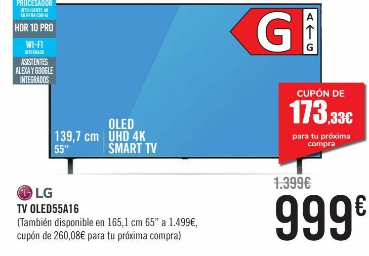 Oferta de LG TV OLED55A16 por 999€