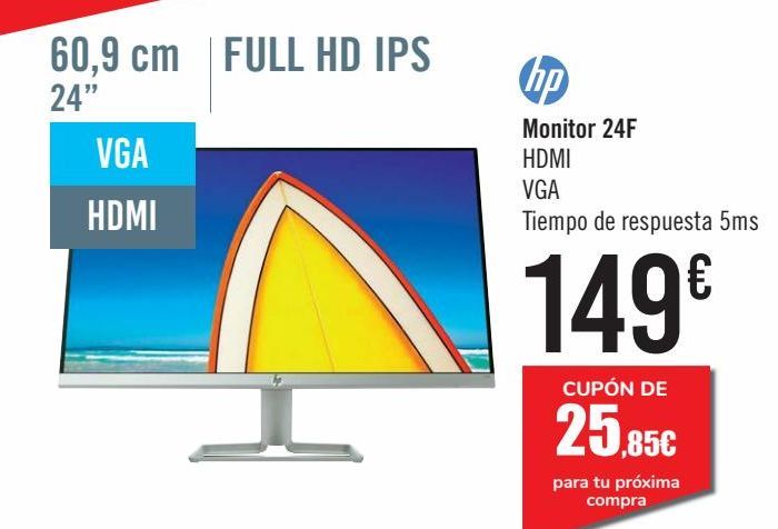 Oferta de Hp Monitor 24F  por 149€