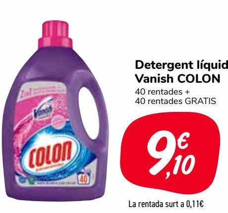 Oferta de Detergente Líquido Vanish COLÓN por 9,1€