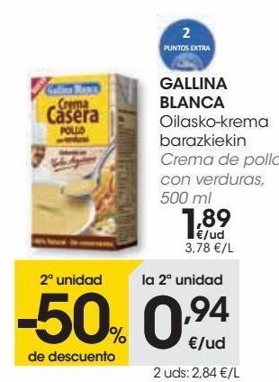 Oferta de GALLINA BLANCA Crema de pollo con verduras, 500 ml por 1,89€