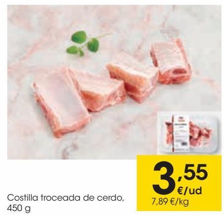 Oferta de Costilla troceada de cerdo,450 g por 3,55€