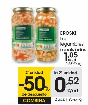 Oferta de EROSKI Las legumbres señalizadas  por 1,05€