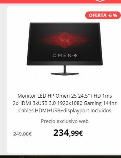 Oferta de Monitor led  por 234,99€