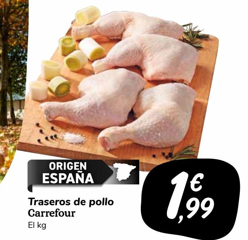 Oferta de Traseros de pollo Carrefour por 1,99€