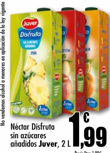Oferta de Néctar Disfruta sin azucares añadidos 2L Juver por 1,99€