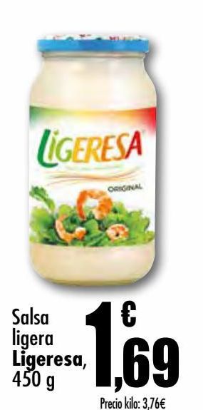 Oferta de Salsa ligera 450g Ligeresa por 1,69€