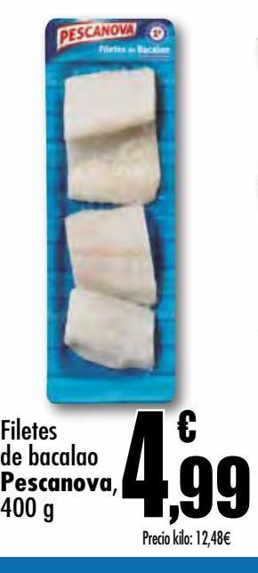 Oferta de Filetes de bacalao 400g Pescanova por 4,99€