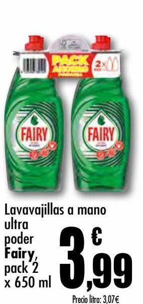 Oferta de Lavavajillas a mano ultra poder pack 2 Fairy por 3,99€