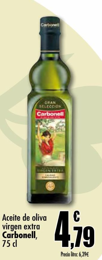 Oferta de Aceite de oliva virgen extra 75cl Carbonell por 4,79€