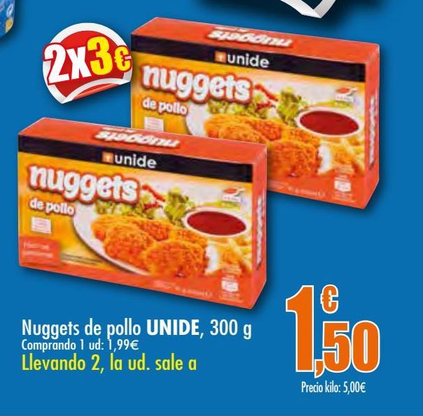 Oferta de Nuggets de pollo 300g Unide por 1,5€