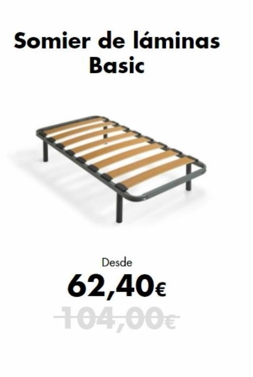 Oferta de Somier de láminas basic por 104€