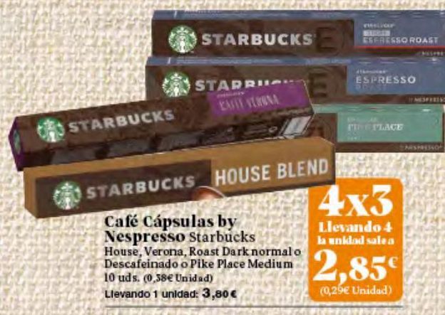 Oferta de Cápsulas de café starbucks por 3,89€
