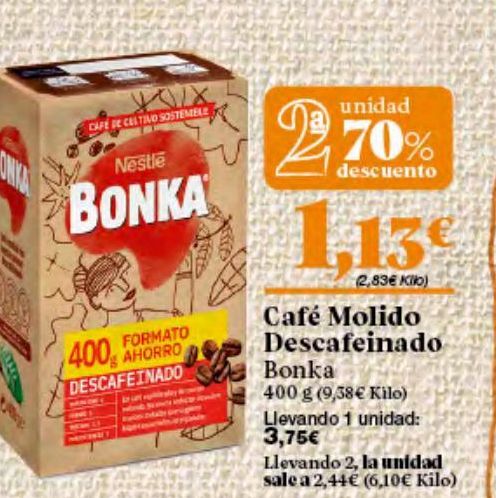 Oferta de Café molido descafeinado Bonka por 3,75€