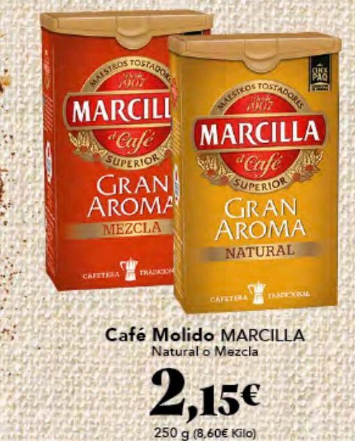 Oferta de Café molido Marcilla por 2,15€