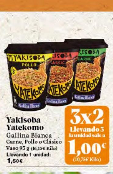 Oferta de Yakisoba Yatekomo por 1,5€