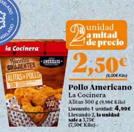 Oferta de Alas de pollo La Cocinera por 4,99€