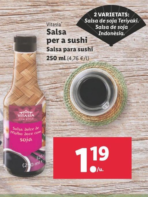 Oferta de Salsa de soja Vitasia por 1,19€
