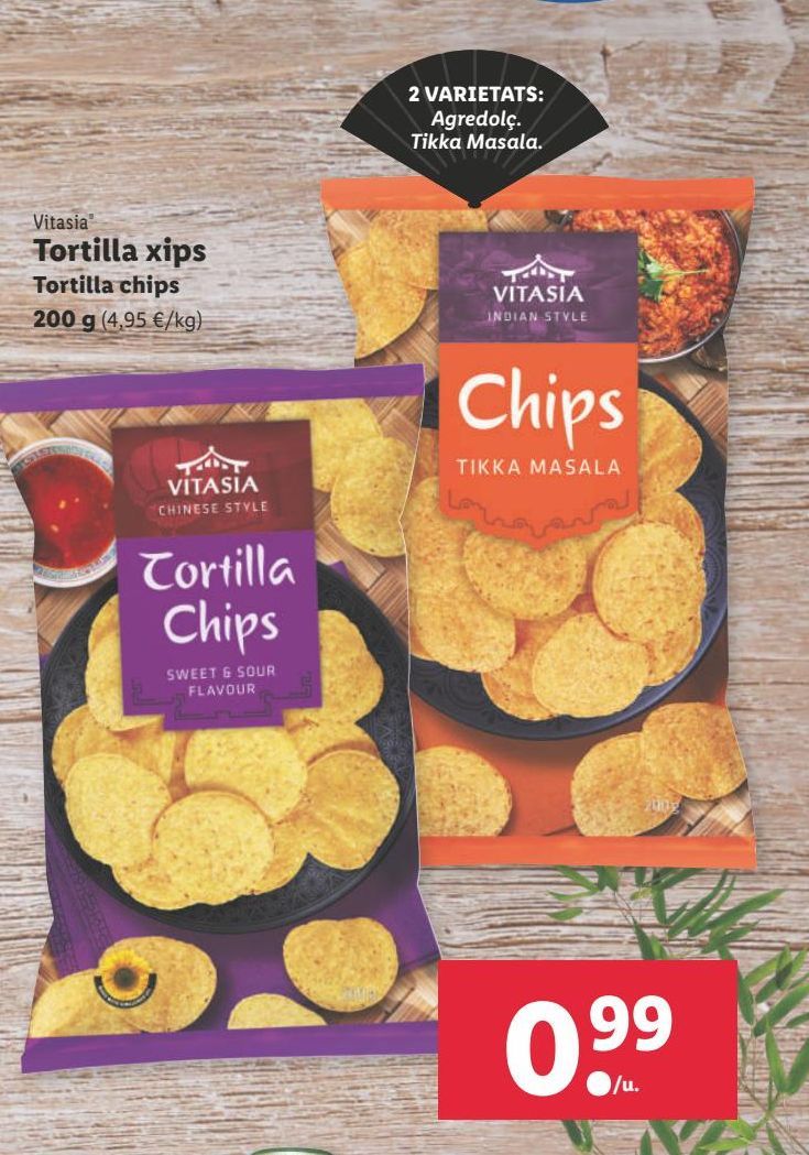 Oferta de Tortillas chips Vitasia por 0,99€