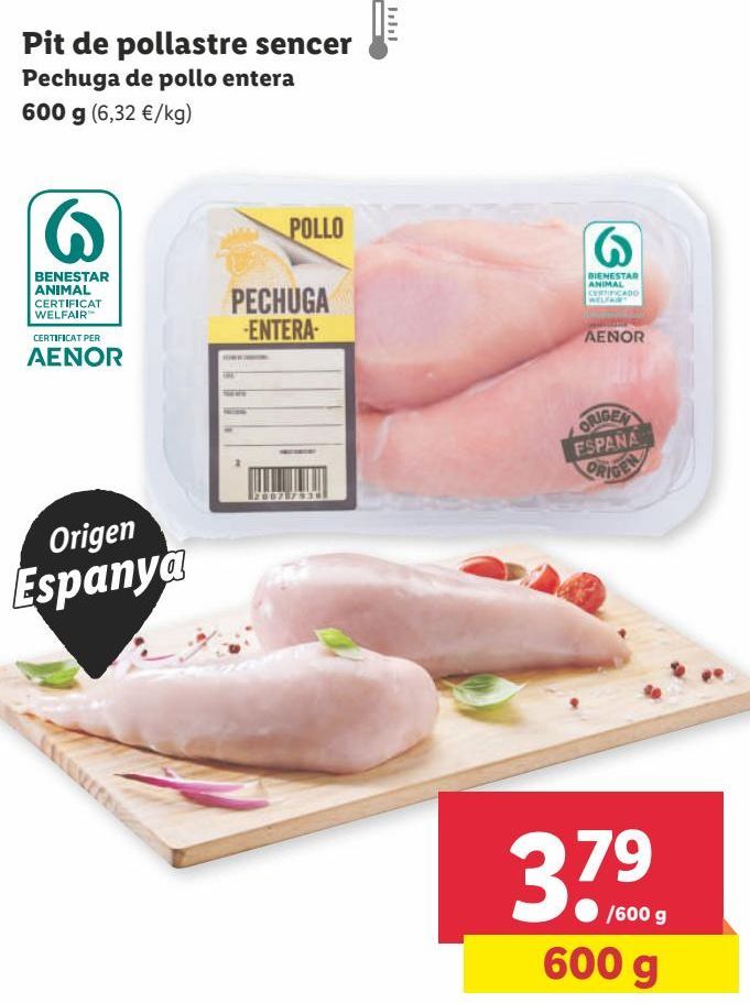 Oferta de Pechuga de pollo por 3,79€