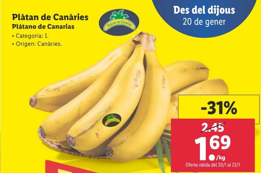Oferta de Plátanos de Canarias por 1,69€