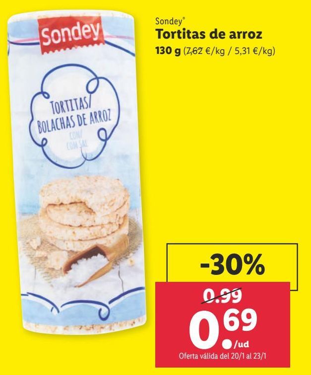 Oferta de Tortitas de arroz sondey por 0,69€
