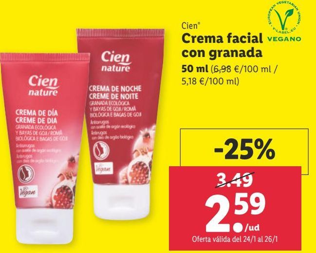 Oferta de Crema facial Cien por 2,59€