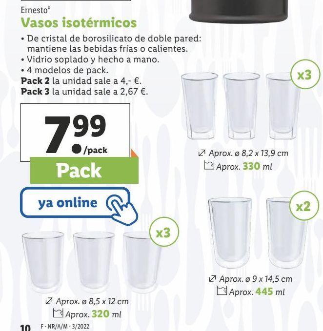 Oferta de Vasos ernesto por 7,99€