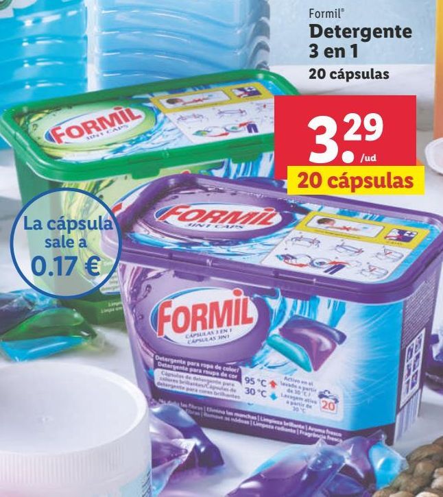 Oferta de Detergente en cápsulas Formil por 3,29€