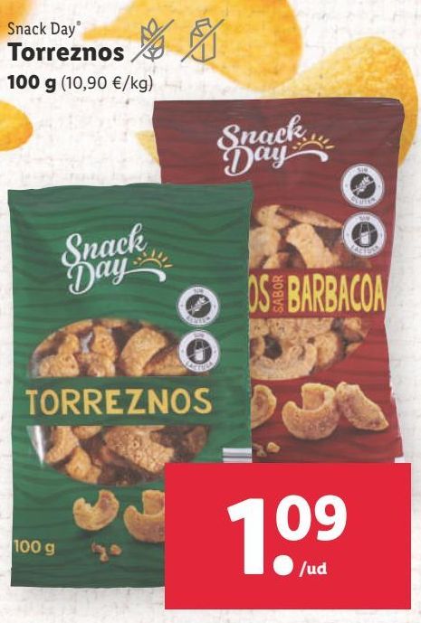 Oferta de Torreznos Snack Day por 1,09€