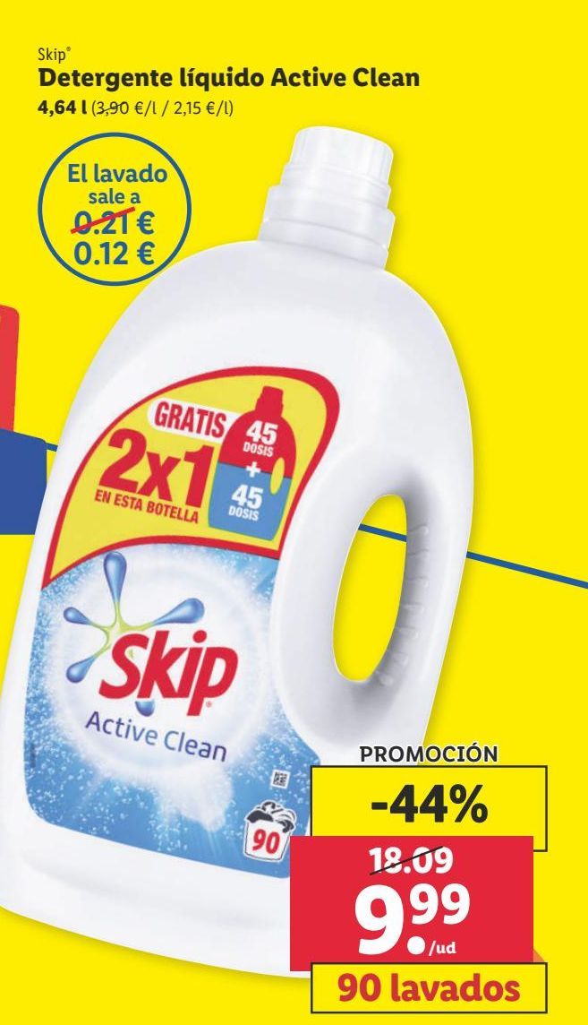 Oferta de Detergente líquido Skip por 9,99€