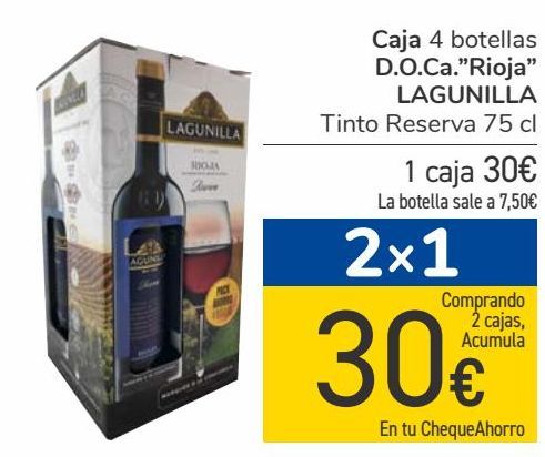 Oferta de Caja 4 botellas D.O.Ca ''Rioja'' LAGUNILLA  por 30€