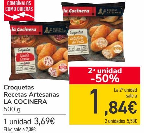Oferta de Croquetas Recetas Artesanas LA COCINERA  por 3,69€