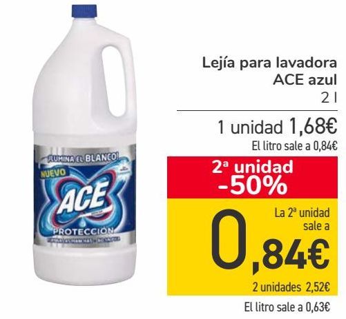 Oferta de Lejía para lavadora ACE Azul  por 1,68€