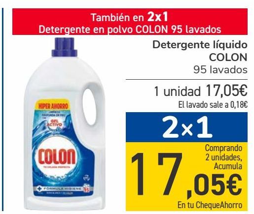 Oferta de Detergente líquido COLON  por 17,05€