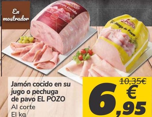 Oferta de Jamón cocido en su juego o pechuga de pavo ELPOZO  por 6,95€