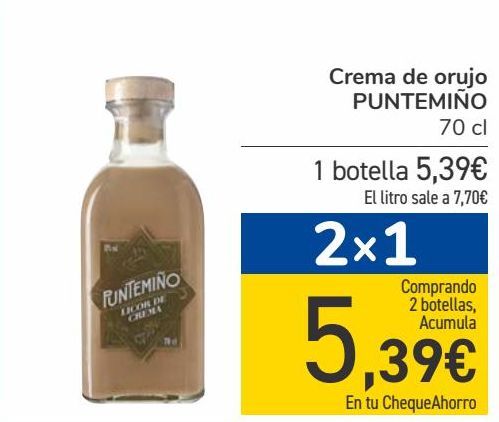 Oferta de Crema de orujo PUNTEMIÑO  por 5,39€