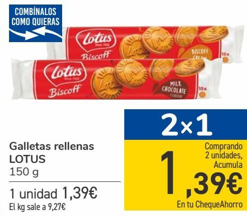Oferta de Galletas rellenas LOTUS  por 1,39€