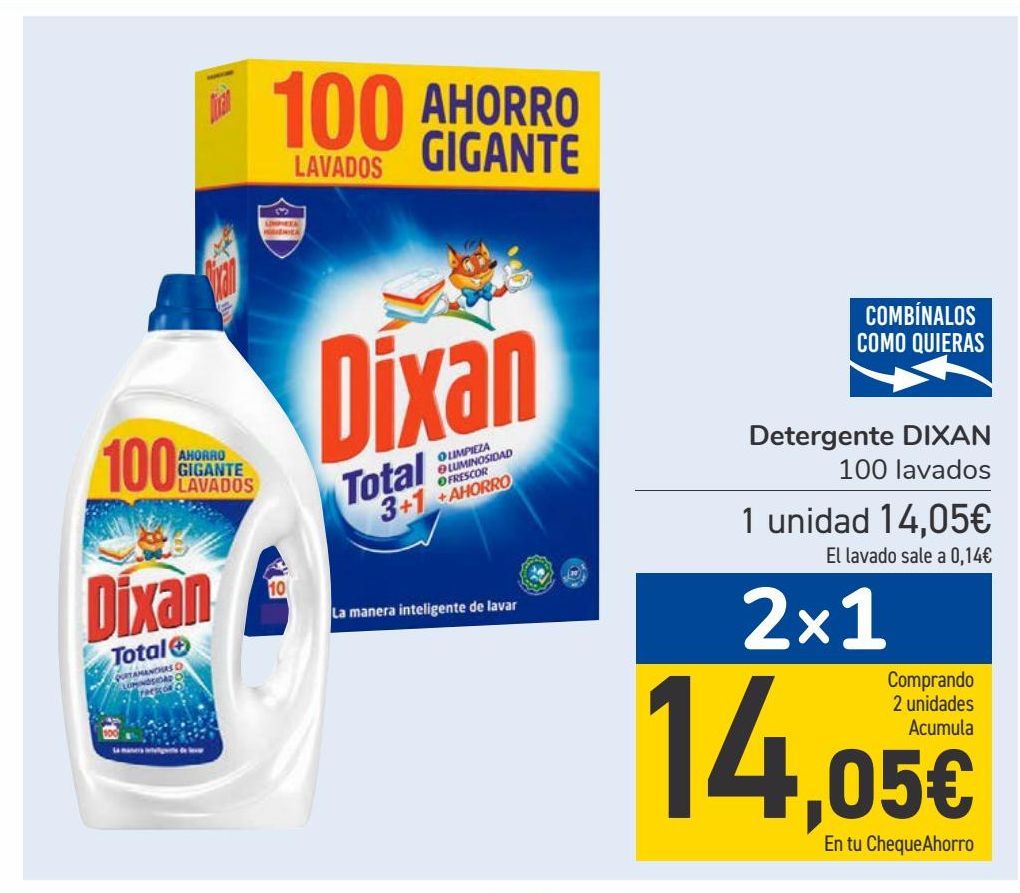Oferta de Detergente DIXAN  por 14,05€